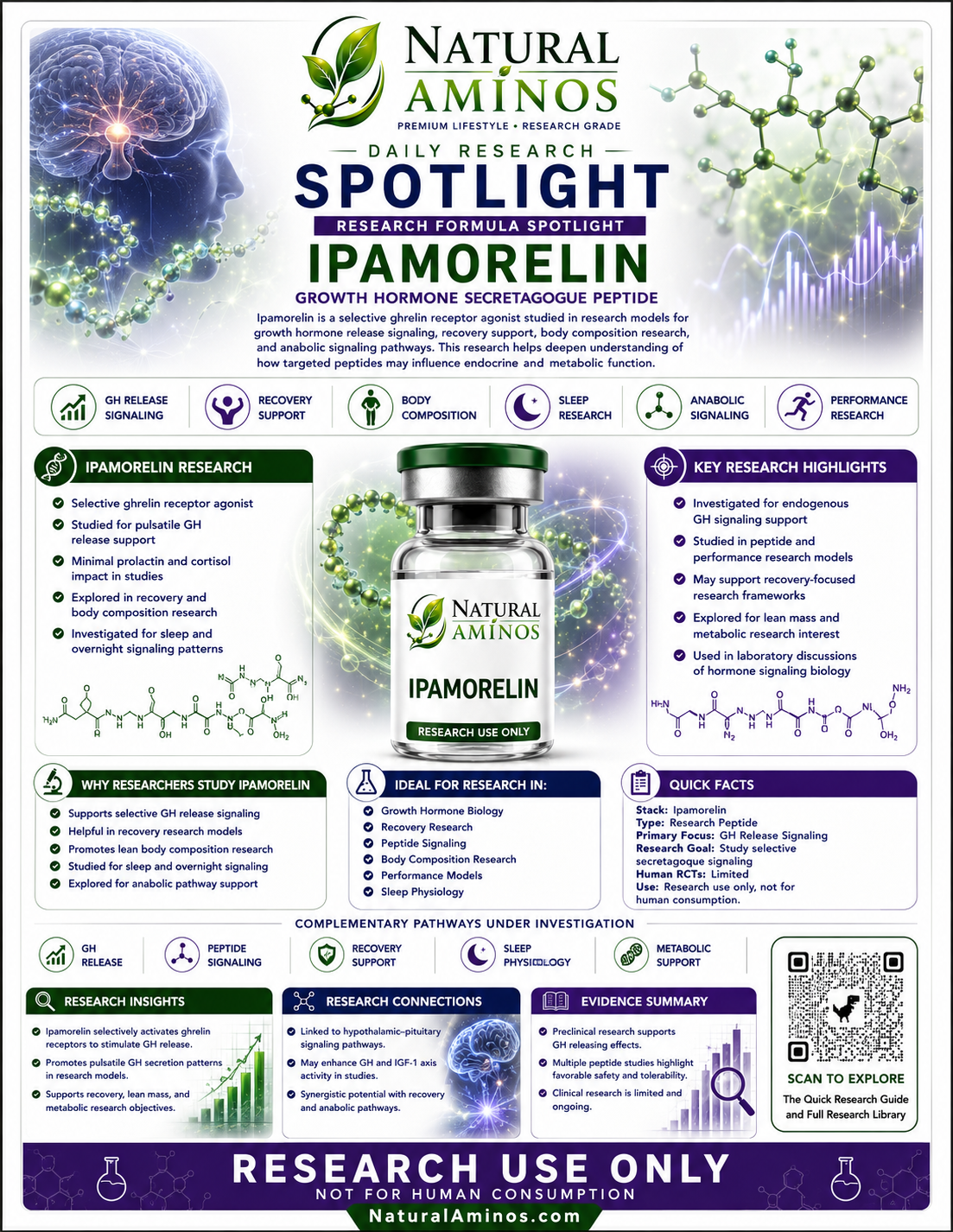 Ipamorelin research graphic